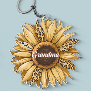 Her Love Is As Timeless As The Blooms In Her Garden - Family Personalized Custom Shaped Acrylic Keychain - Gift For Mom, Grandma