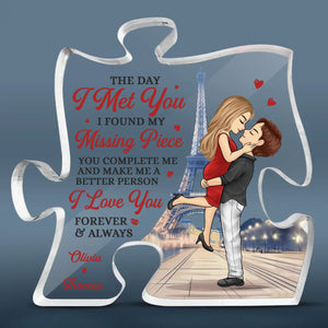 You’re My Favorite Part Of Every Day - Couple Personalized Custom Puzzle Shaped Acrylic Plaque - Gift For Husband Wife, Anniversary