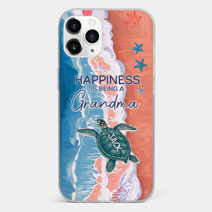 Happiness Is Being A Grandma - Family Personalized Custom 3D Inflated Effect Printed Clear Phone Case - Gift For Mom, Grandma