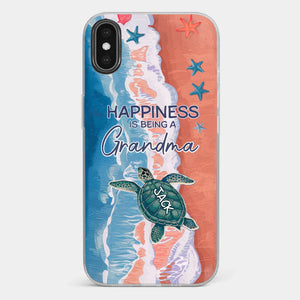 Happiness Is Being A Grandma - Family Personalized Custom 3D Inflated Effect Printed Clear Phone Case - Gift For Mom, Grandma