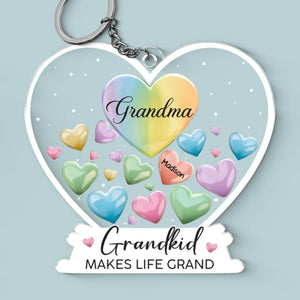 Life Is Better With Grandkids - Family Personalized Custom Shaped Acrylic Keychain - Gift For Grandma, Grandpa, Grandkid