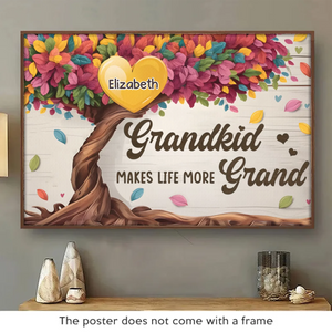 Grandkids Fill A Place In Your Heart - Family Personalized Custom Horizontal Poster - Gift For Grandma, Grandpa, Grandkid