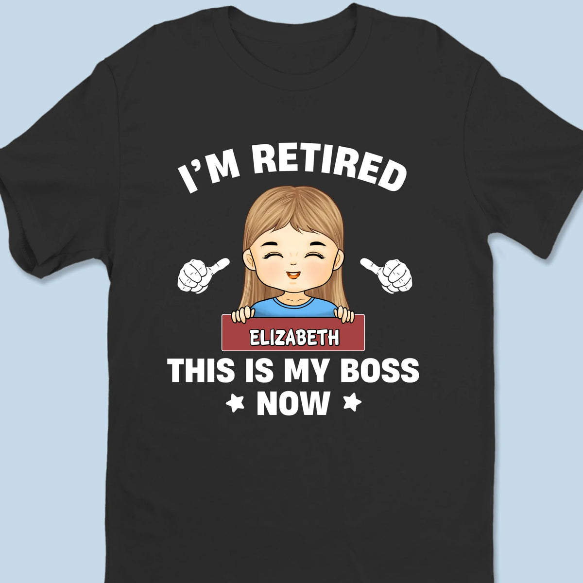 Tiny Boss, Big Job - Family Personalized Custom Unisex T-shirt, Premium T-shirt, Hoodie - Appreciation, Retirement Gift For Coworkers, Work Friends, Couple, Family Members