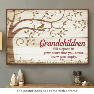 Grandkids Light Up Our Lives - Family Personalized Custom Horizontal Poster - Gift For Grandma, Grandpa, Grandkid