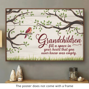 Grandchildren Are The Joy Of Our Hearts - Family Personalized Custom Horizontal Poster - Gift For Grandma, Grandpa, Grandkid