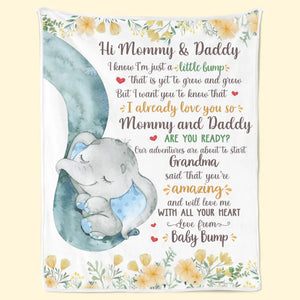 Our Adventures Are About To Start - Family Personalized Custom Blanket - Baby Shower Gift, Gift For First Mom