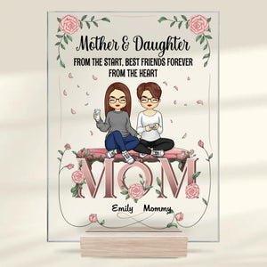 Double Trouble, Double Love - Family Personalized Custom Rectangle Shaped Acrylic Plaque - Gift For Mom, Daughter
