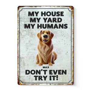 Dogs Don't Just Guard Houses, They Guard Hearts - Dog Personalized Custom Home Decor Metal Sign - House Warming Gift For Pet Owners, Pet Lovers