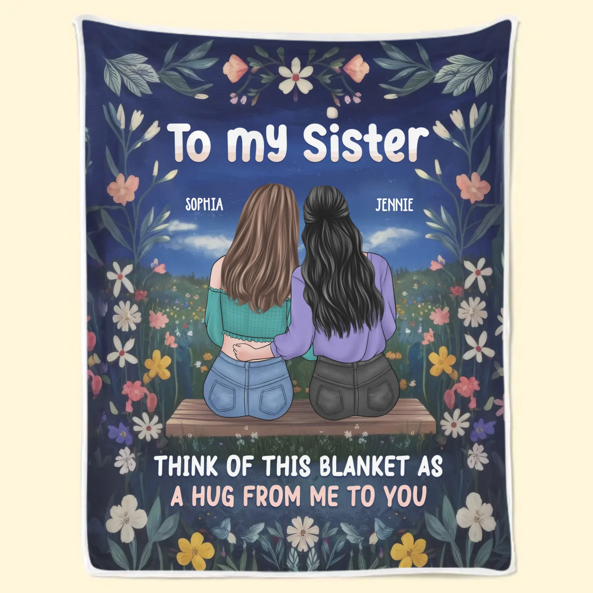 You Are My Light In The Dark - Bestie Personalized Custom Blanket - Gift For Best Friends, BFF, Sisters