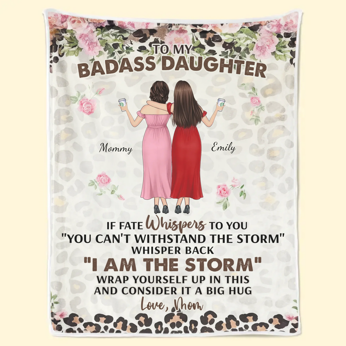 A Mother And Daughter Grow Together In Love - Family Personalized Custom Blanket - Mother's Day, Gift For Mom, Grandma