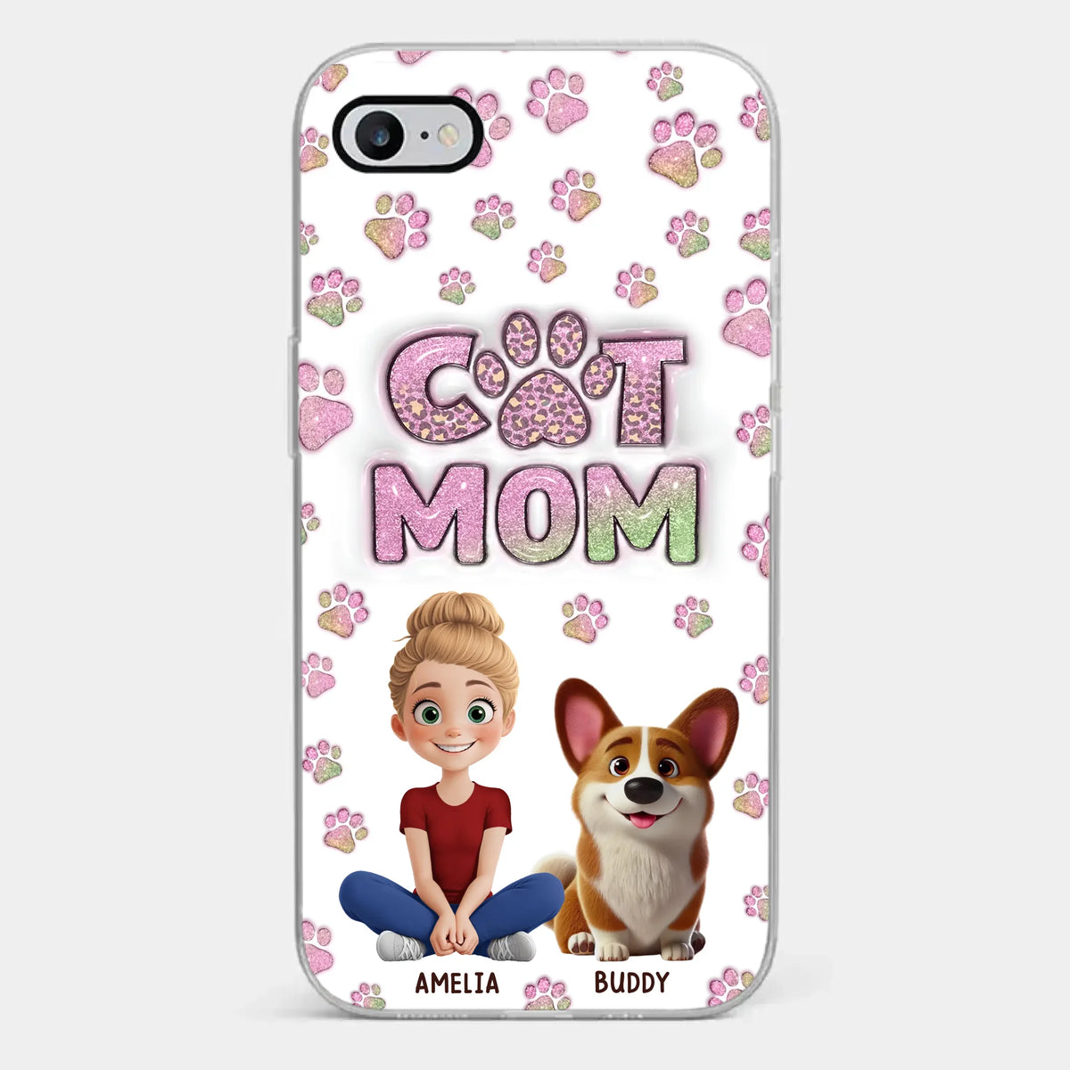 Home Is Where The Paws Are - Dog & Cat Personalized Custom 3D Inflated Effect Printed Clear Phone Case - Gift For Pet Owners, Pet Lovers