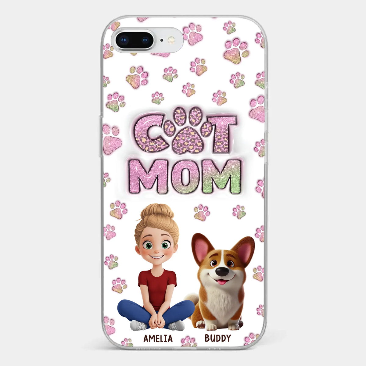 Home Is Where The Paws Are - Dog & Cat Personalized Custom 3D Inflated Effect Printed Clear Phone Case - Gift For Pet Owners, Pet Lovers