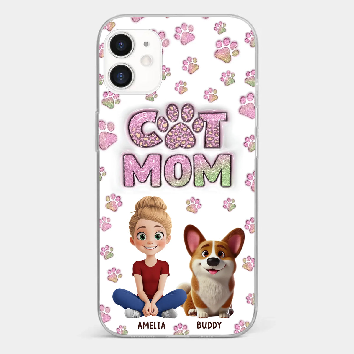 Home Is Where The Paws Are - Dog & Cat Personalized Custom 3D Inflated Effect Printed Clear Phone Case - Gift For Pet Owners, Pet Lovers