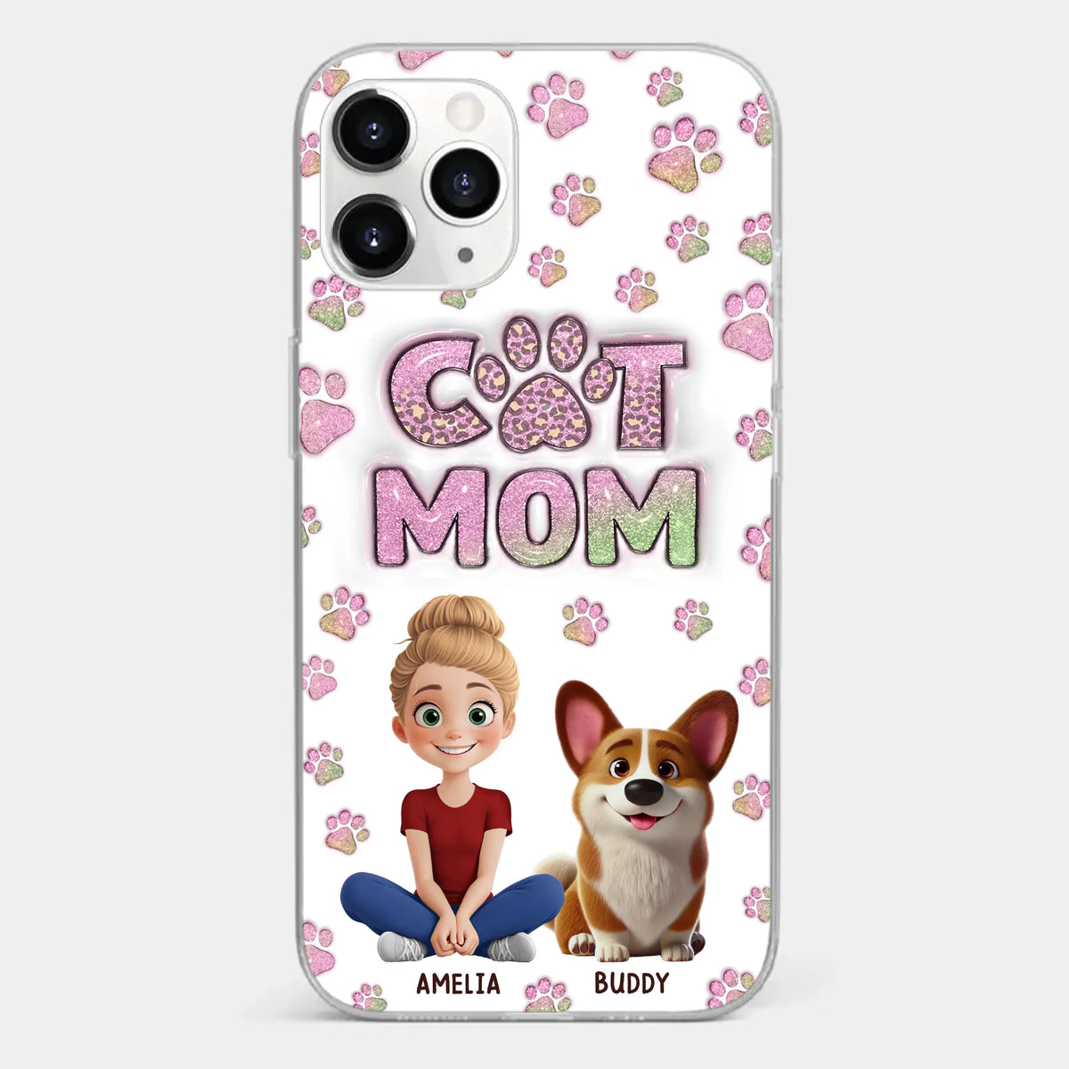 Home Is Where The Paws Are - Dog & Cat Personalized Custom 3D Inflated Effect Printed Clear Phone Case - Gift For Pet Owners, Pet Lovers