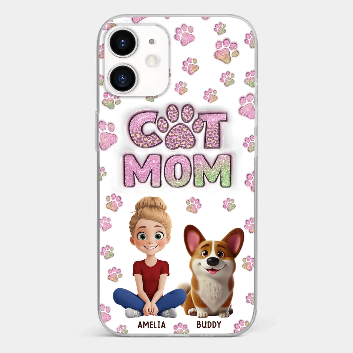 Home Is Where The Paws Are - Dog & Cat Personalized Custom 3D Inflated Effect Printed Clear Phone Case - Gift For Pet Owners, Pet Lovers