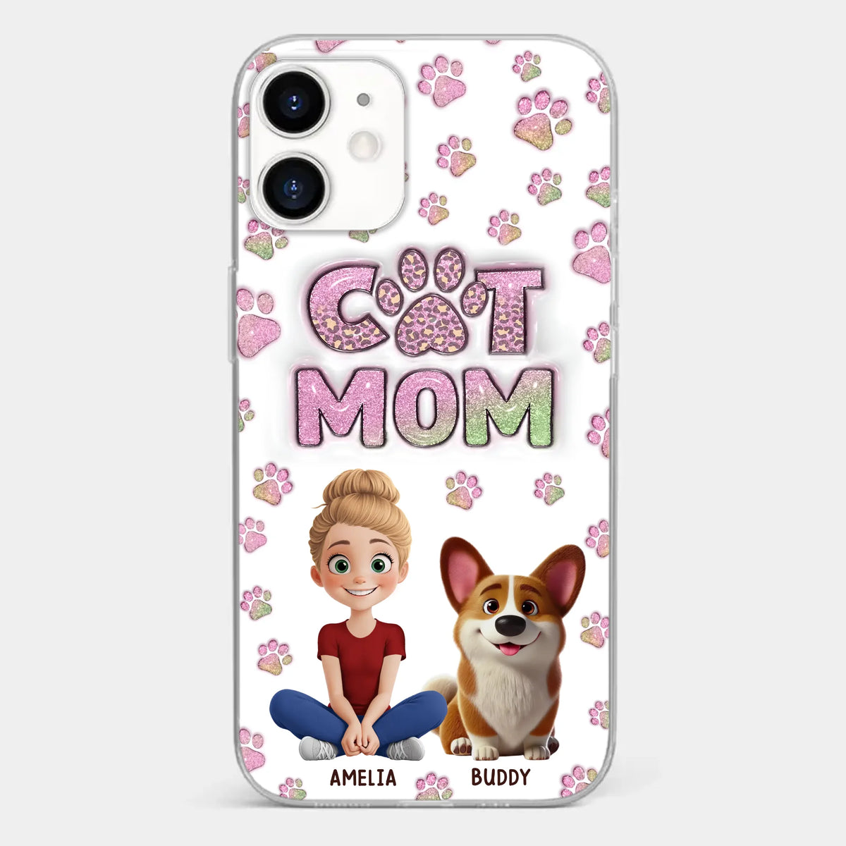 Home Is Where The Paws Are - Dog & Cat Personalized Custom 3D Inflated Effect Printed Clear Phone Case - Gift For Pet Owners, Pet Lovers