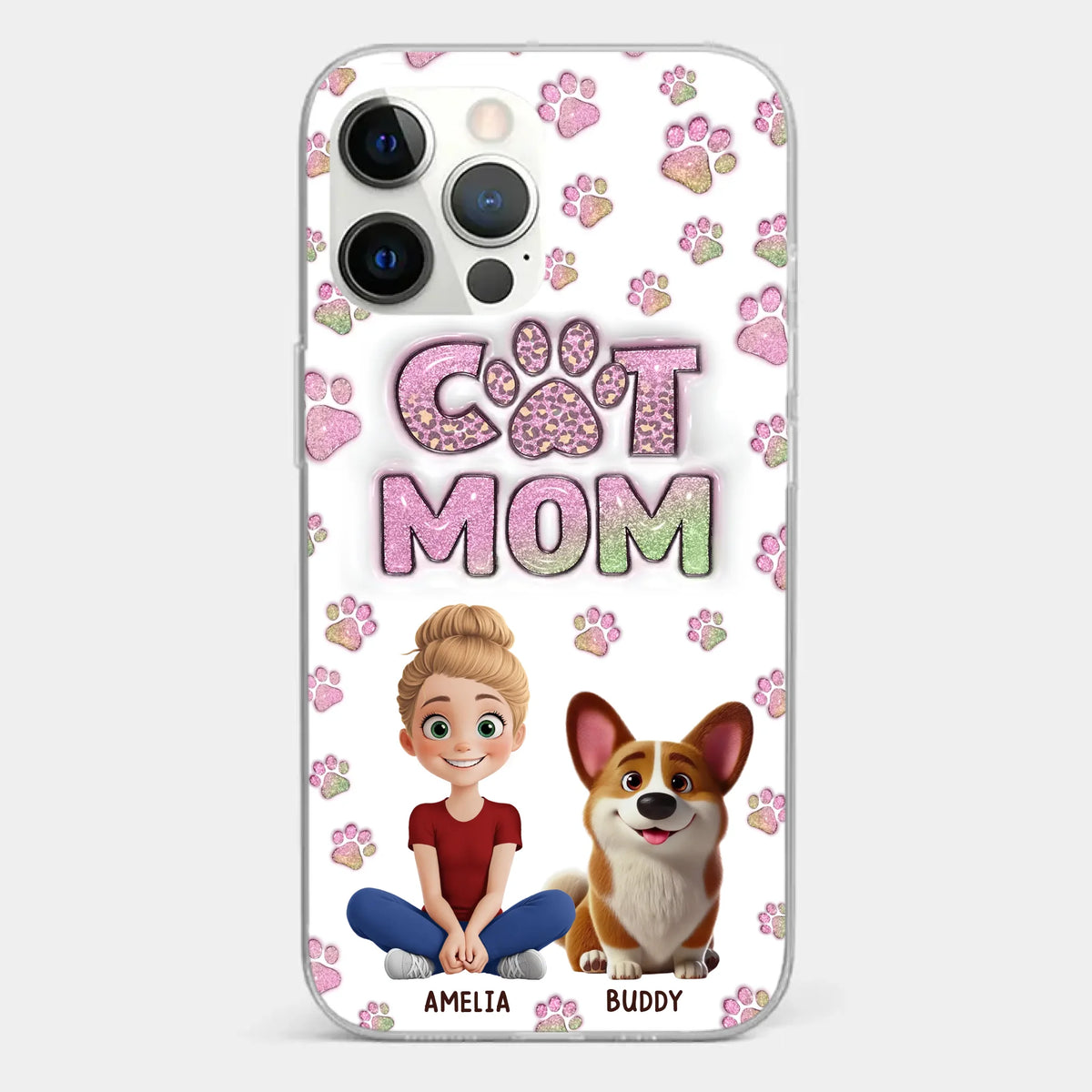 Home Is Where The Paws Are - Dog & Cat Personalized Custom 3D Inflated Effect Printed Clear Phone Case - Gift For Pet Owners, Pet Lovers
