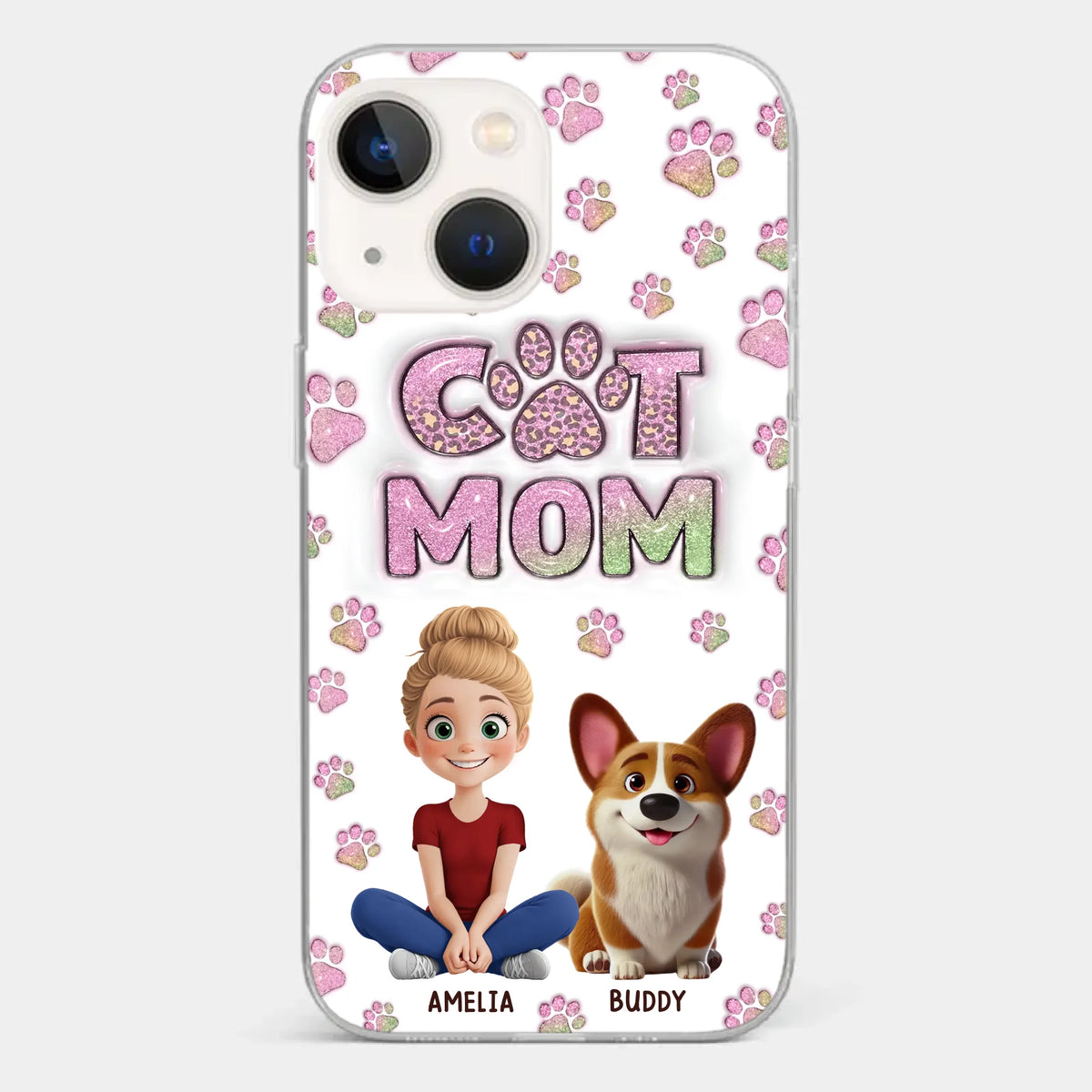 Home Is Where The Paws Are - Dog & Cat Personalized Custom 3D Inflated Effect Printed Clear Phone Case - Gift For Pet Owners, Pet Lovers