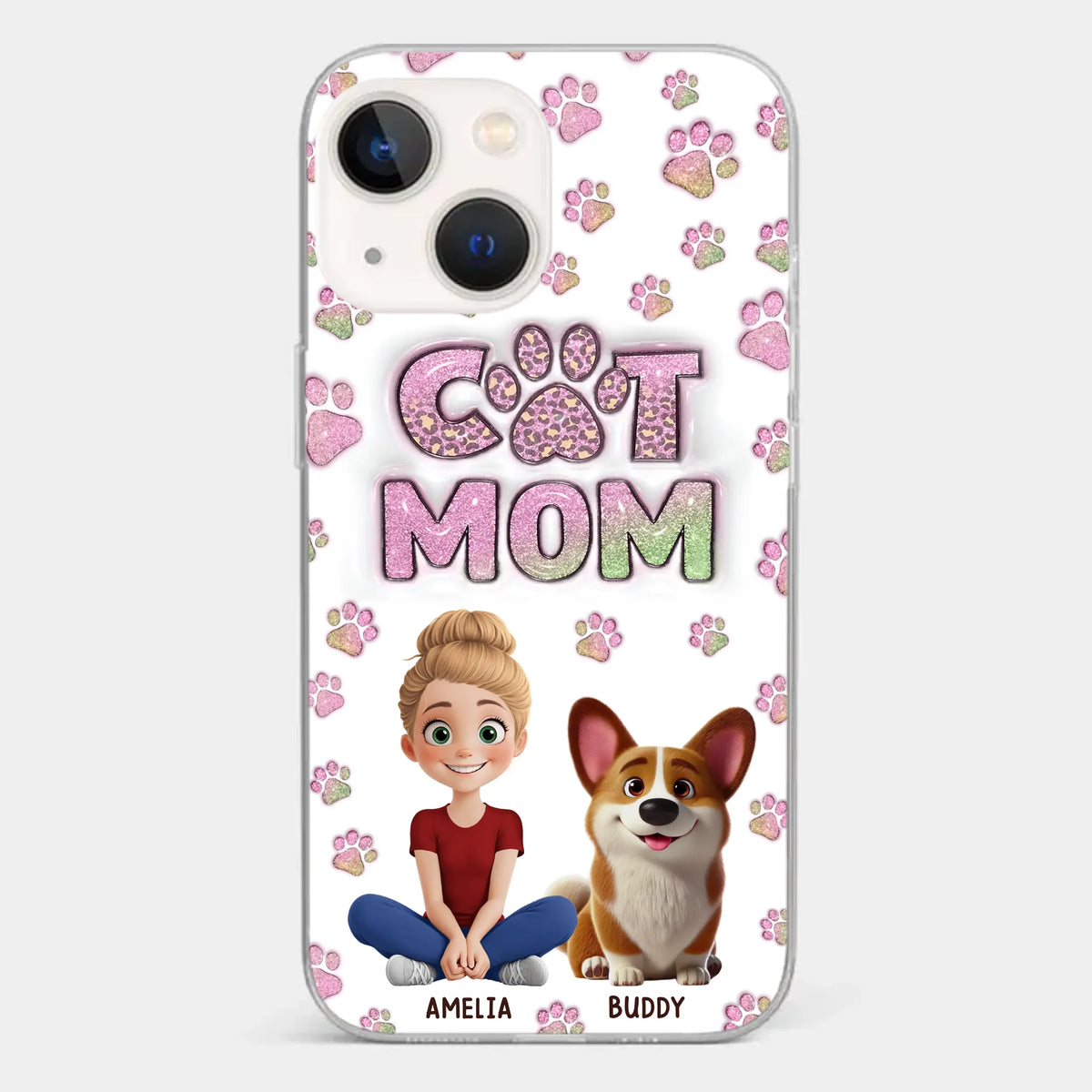Home Is Where The Paws Are - Dog & Cat Personalized Custom 3D Inflated Effect Printed Clear Phone Case - Gift For Pet Owners, Pet Lovers