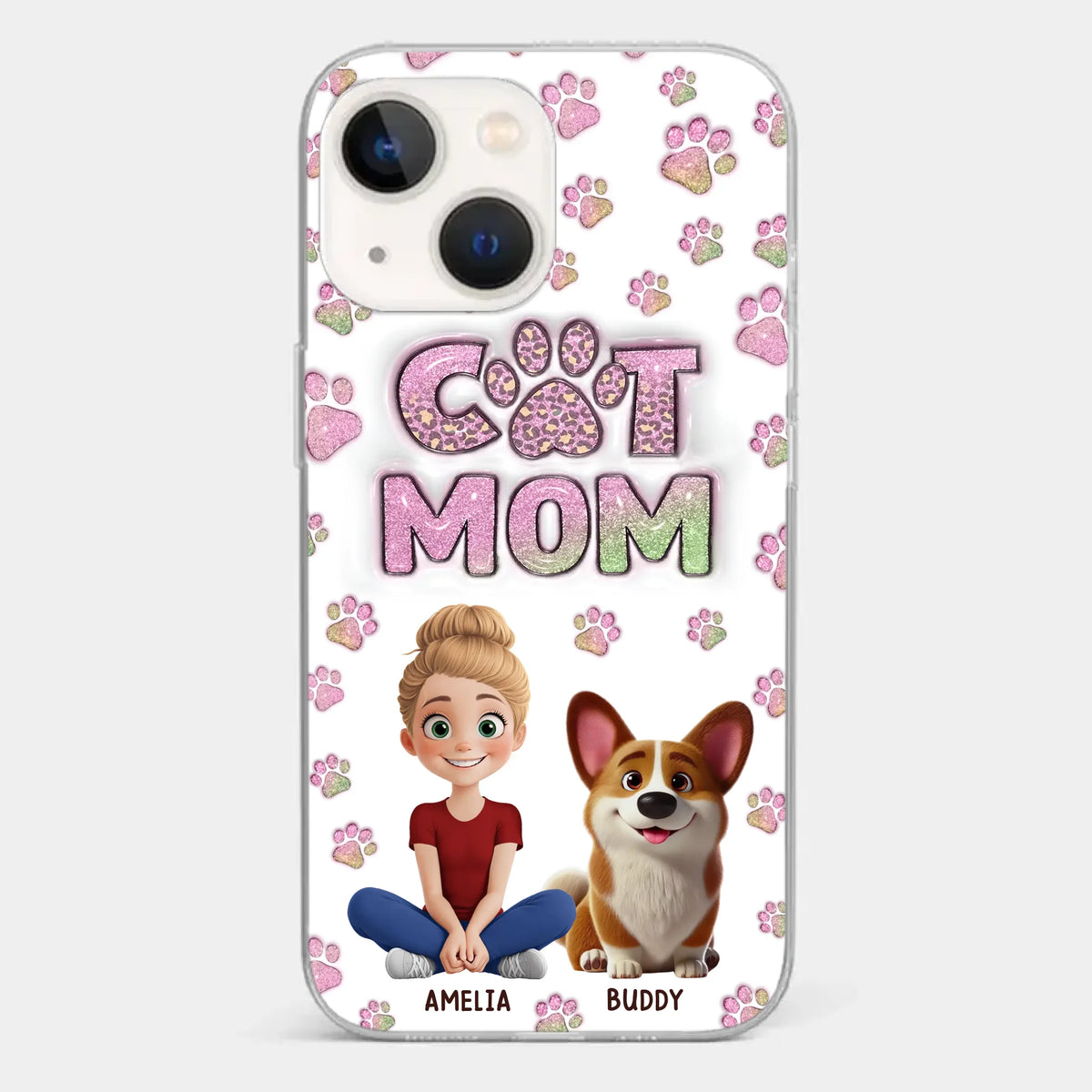 Home Is Where The Paws Are - Dog & Cat Personalized Custom 3D Inflated Effect Printed Clear Phone Case - Gift For Pet Owners, Pet Lovers