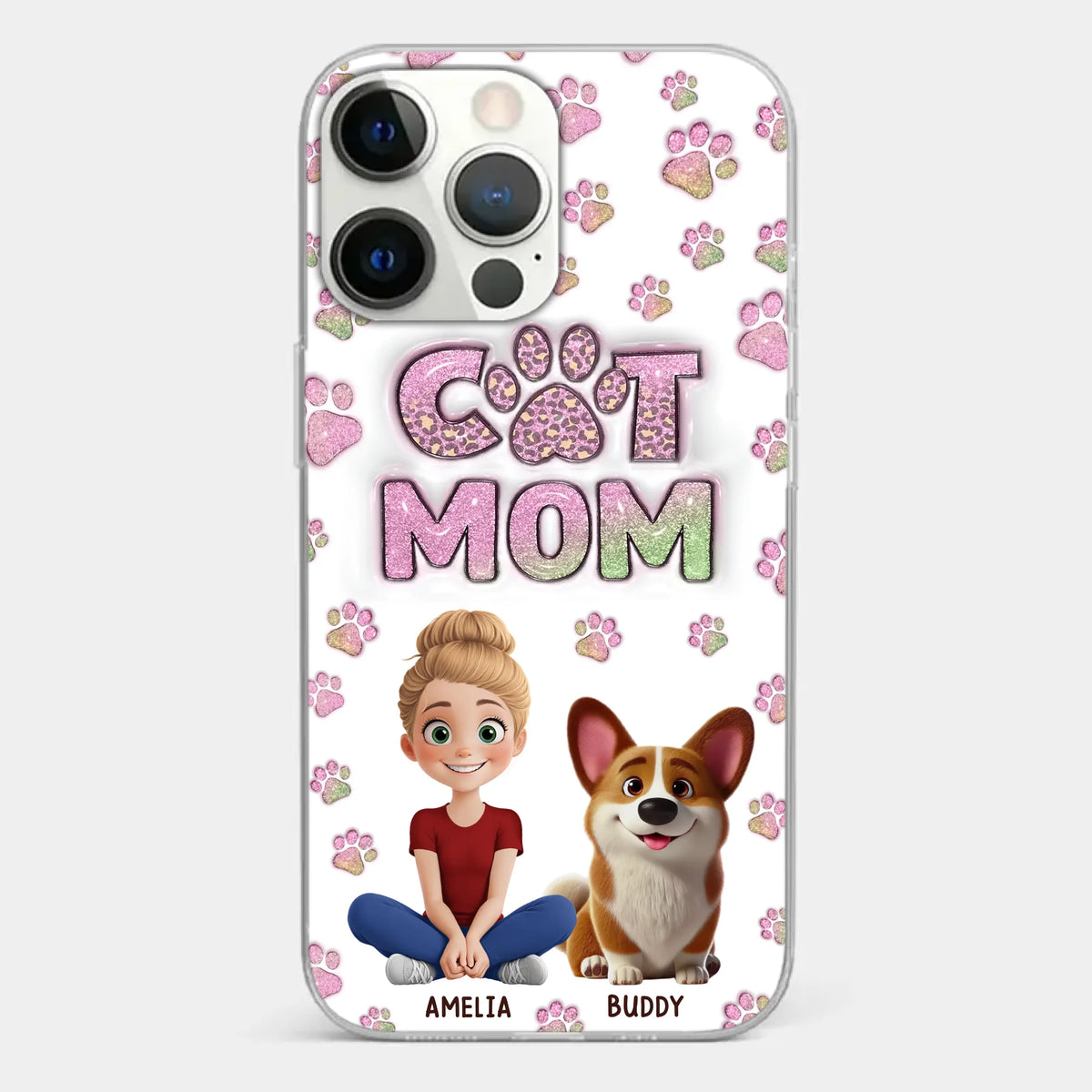 Home Is Where The Paws Are - Dog & Cat Personalized Custom 3D Inflated Effect Printed Clear Phone Case - Gift For Pet Owners, Pet Lovers