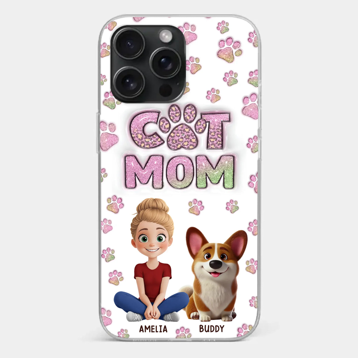 Home Is Where The Paws Are - Dog & Cat Personalized Custom 3D Inflated Effect Printed Clear Phone Case - Gift For Pet Owners, Pet Lovers