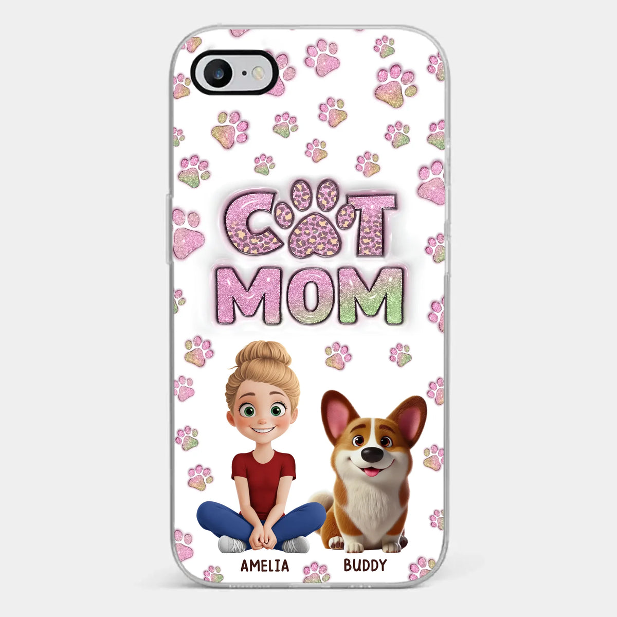 Home Is Where The Paws Are - Dog & Cat Personalized Custom 3D Inflated Effect Printed Clear Phone Case - Gift For Pet Owners, Pet Lovers