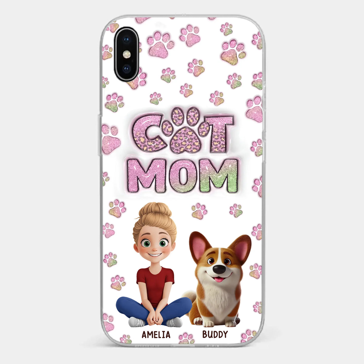 Home Is Where The Paws Are - Dog & Cat Personalized Custom 3D Inflated Effect Printed Clear Phone Case - Gift For Pet Owners, Pet Lovers