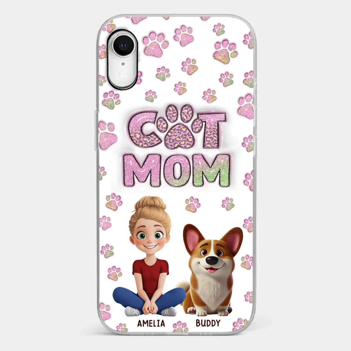 Home Is Where The Paws Are - Dog & Cat Personalized Custom 3D Inflated Effect Printed Clear Phone Case - Gift For Pet Owners, Pet Lovers