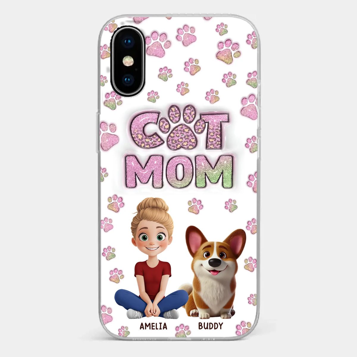 Home Is Where The Paws Are - Dog & Cat Personalized Custom 3D Inflated Effect Printed Clear Phone Case - Gift For Pet Owners, Pet Lovers