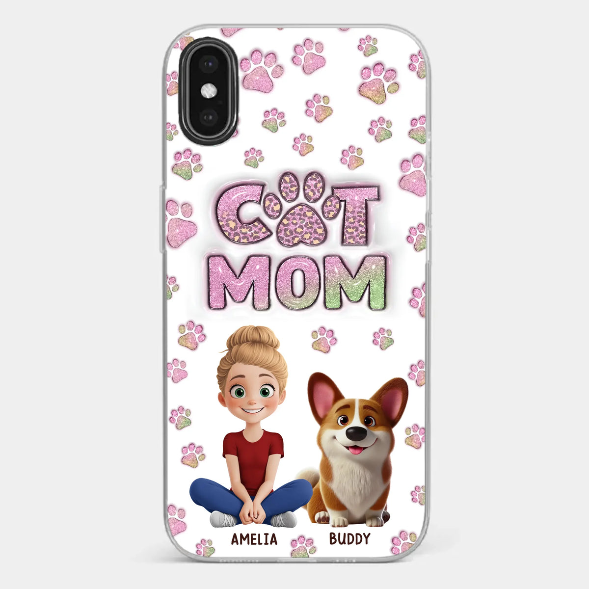 Home Is Where The Paws Are - Dog & Cat Personalized Custom 3D Inflated Effect Printed Clear Phone Case - Gift For Pet Owners, Pet Lovers