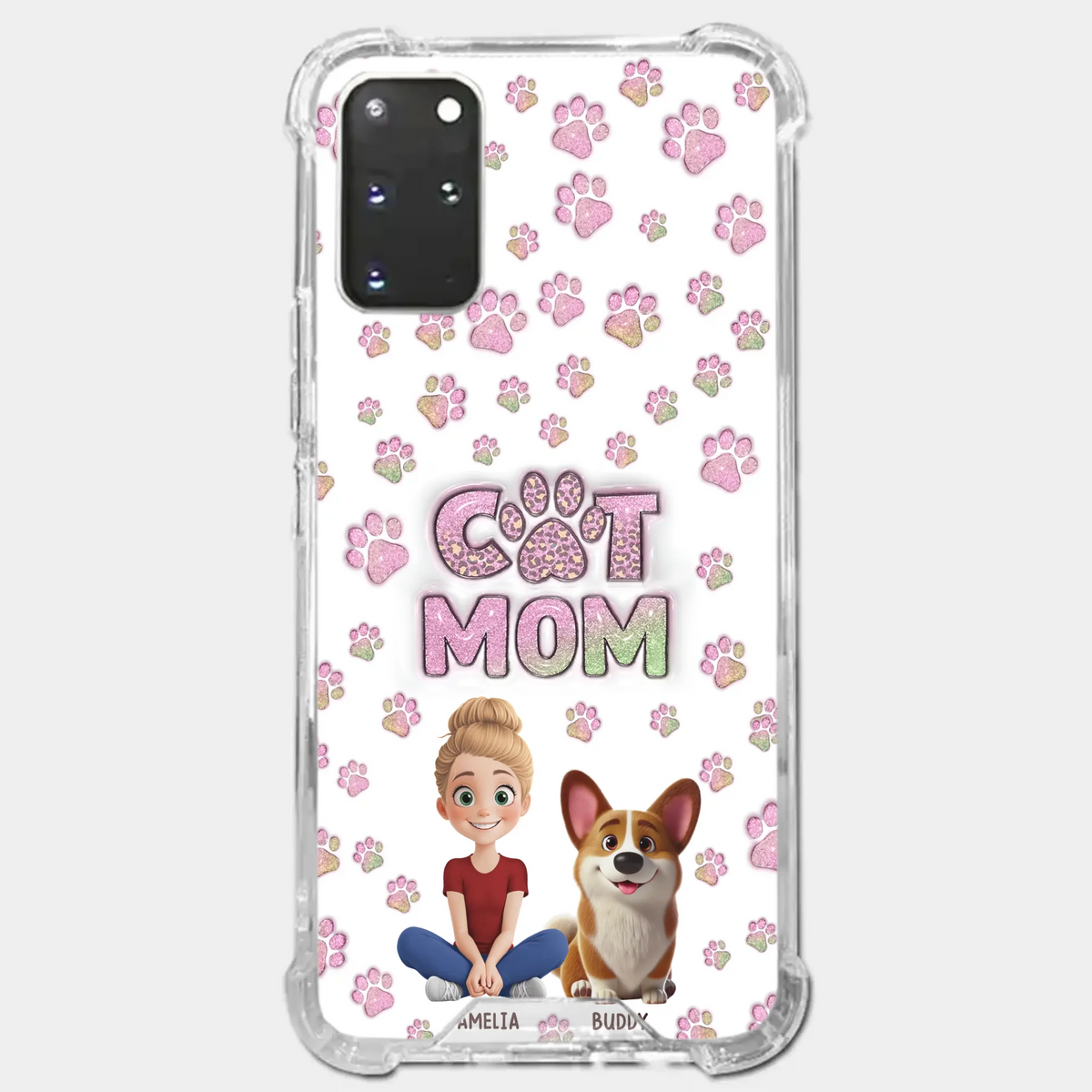 Home Is Where The Paws Are - Dog & Cat Personalized Custom 3D Inflated Effect Printed Clear Phone Case - Gift For Pet Owners, Pet Lovers