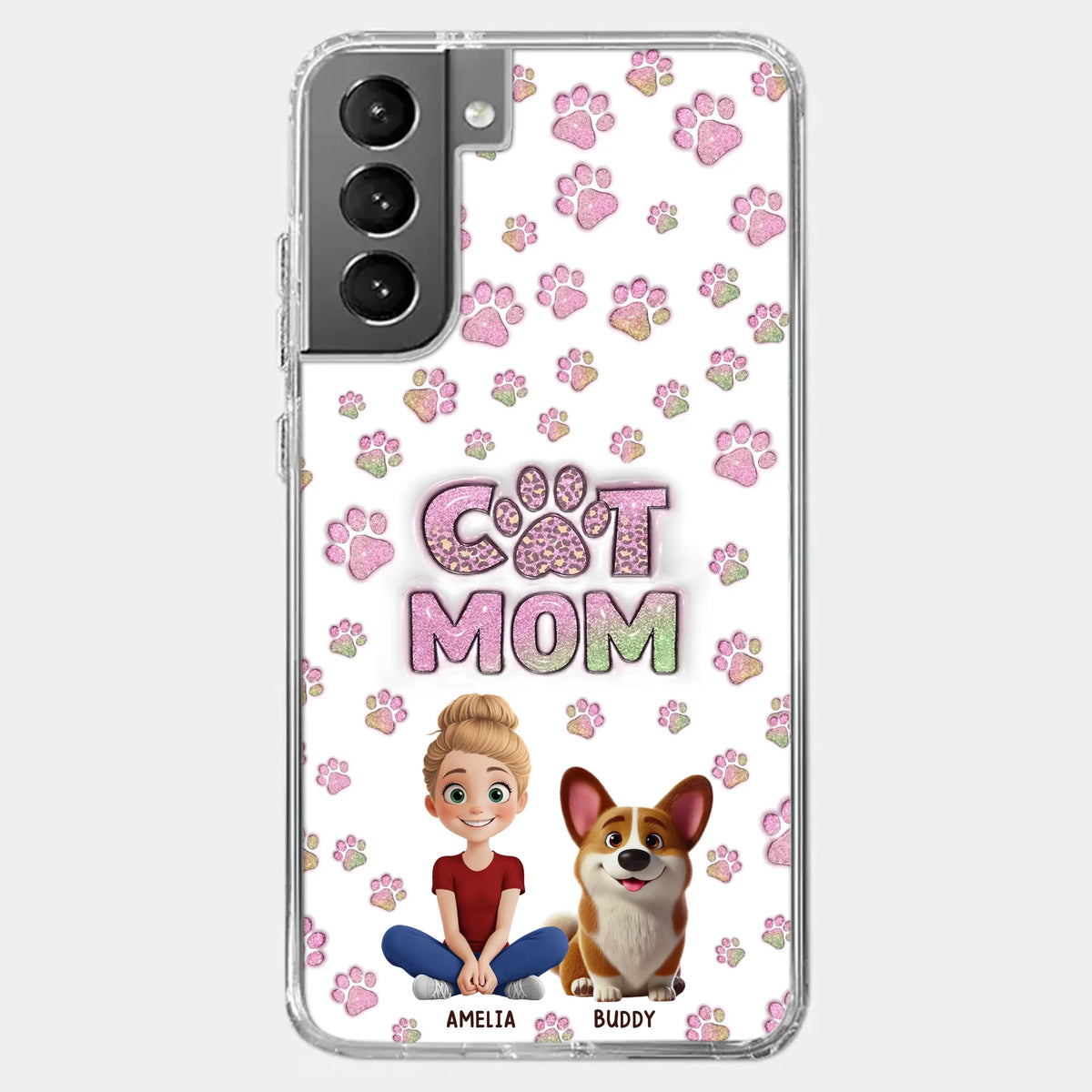 Home Is Where The Paws Are - Dog & Cat Personalized Custom 3D Inflated Effect Printed Clear Phone Case - Gift For Pet Owners, Pet Lovers