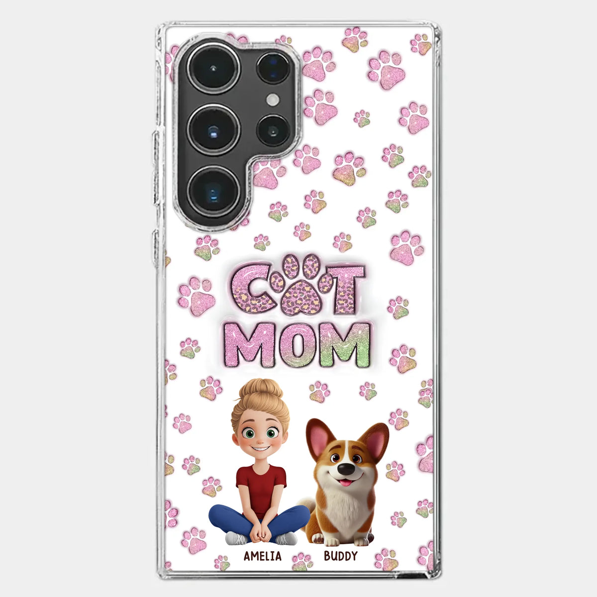 Home Is Where The Paws Are - Dog & Cat Personalized Custom 3D Inflated Effect Printed Clear Phone Case - Gift For Pet Owners, Pet Lovers
