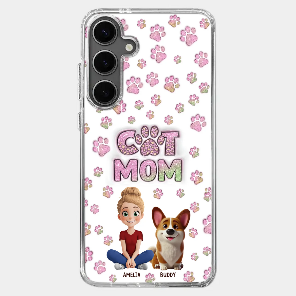 Home Is Where The Paws Are - Dog & Cat Personalized Custom 3D Inflated Effect Printed Clear Phone Case - Gift For Pet Owners, Pet Lovers