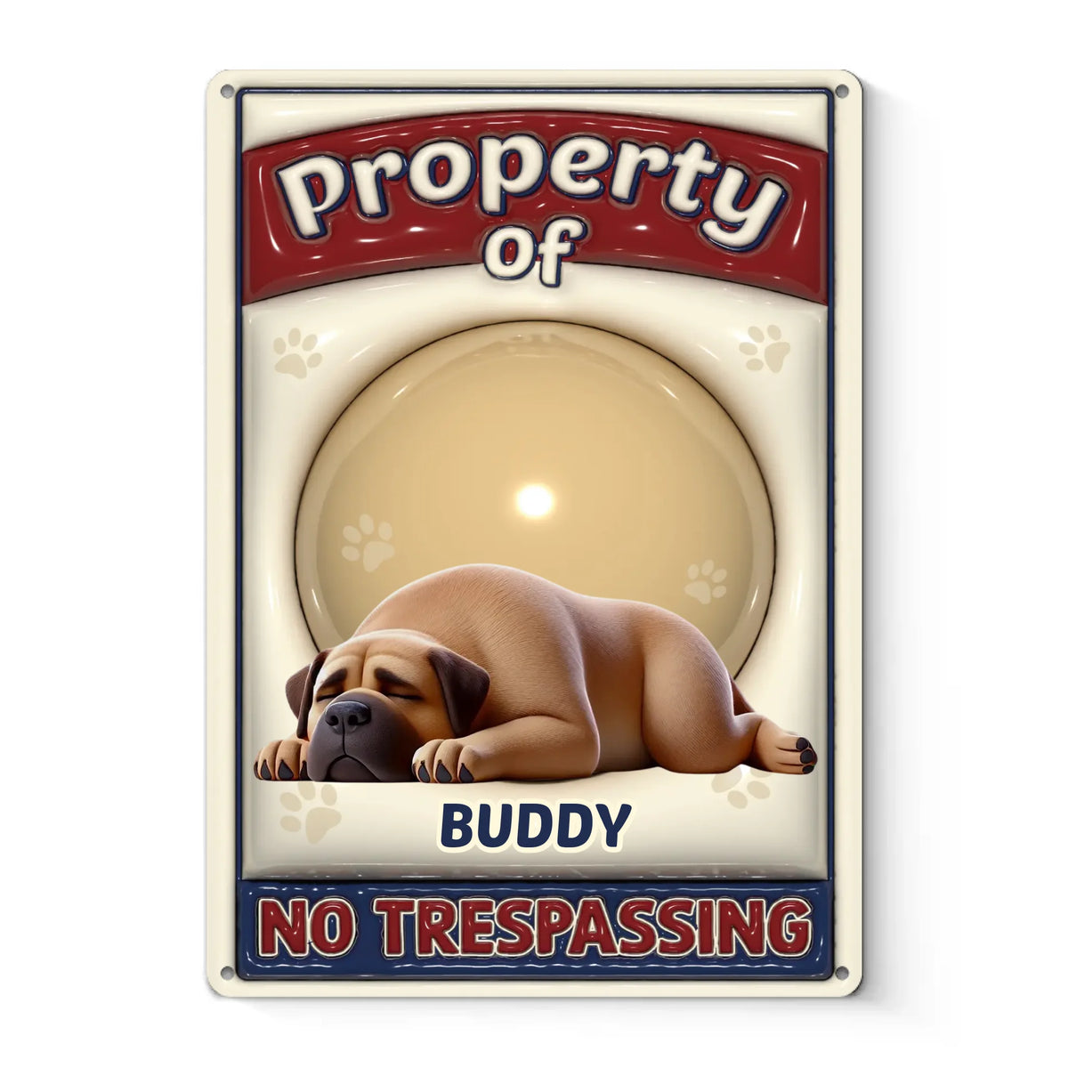 Property Of My Fluffy Boss - Dog Personalized Custom 3D Inflated Effect Printed Home Decor Metal Sign - House Warming Gift For Pet Owners, Pet Lovers