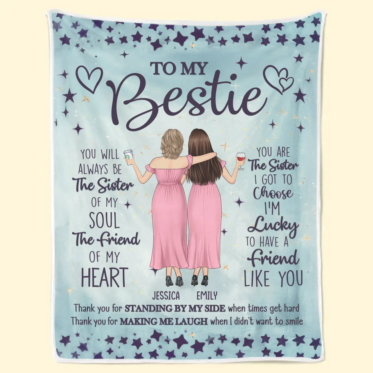 You Are The Sister I Got To Choose - Bestie Personalized Custom Blanket - Gift For Best Friends, BFF, Sisters