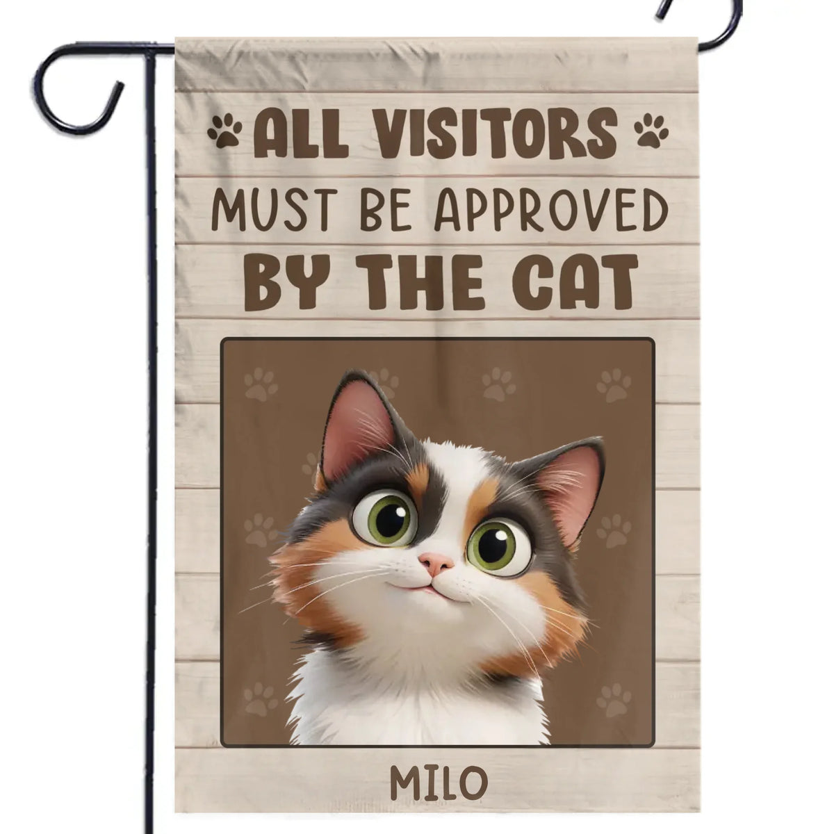 All Visitors Must Be Approved By The Cat - Cat Personalized Custom Flag - Gift For Pet Owners, Pet Lovers