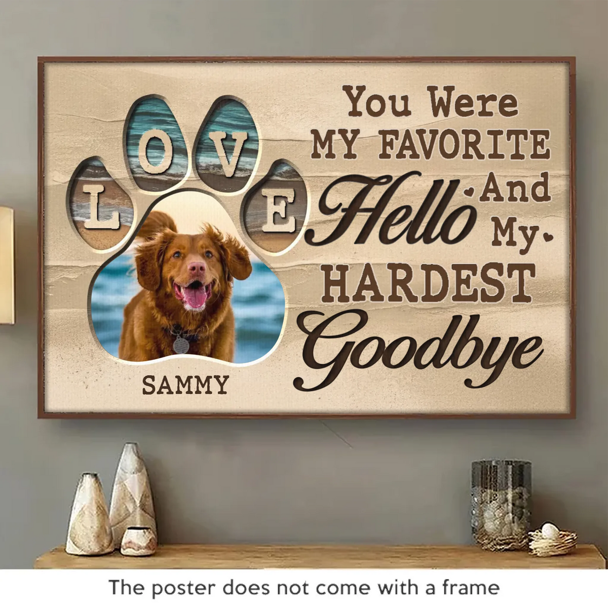 Custom Photo You're Always On My Mind - Memorial Personalized Custom Horizontal Poster - Sympathy Gift For Pet Owners, Pet Lovers