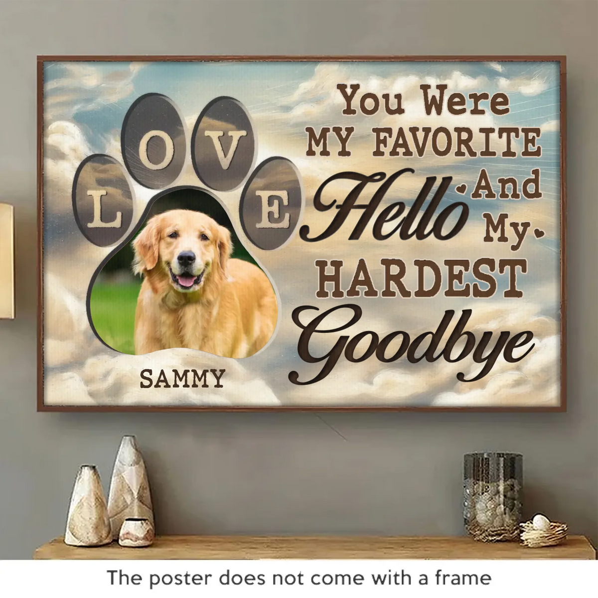 Custom Photo My Pawprints May No Longer Be In Your House - Memorial Personalized Custom Horizontal Poster - Sympathy Gift For Pet Owners, Pet Lovers