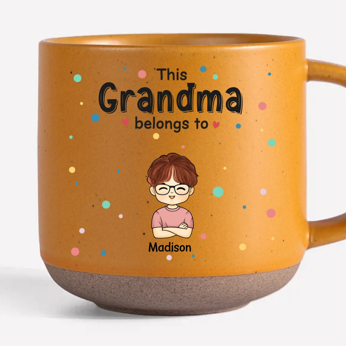 Because Every Grandma Deserves A Little Extra Love - Family Personalized Custom Printed Pottery Mug - Gift For Mom, Grandma