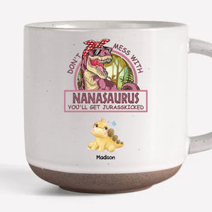 Because Her Love Only Grows Stronger With Time - Family Personalized Custom Printed Pottery Mug - Gift For Mom, Grandma