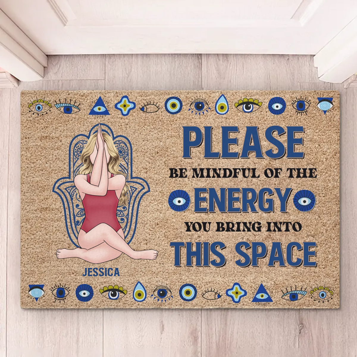 Yoga Is My Therapy - Yoga Personalized Custom Home Decor Decorative Mat - House Warming Gift For Yoga Lovers