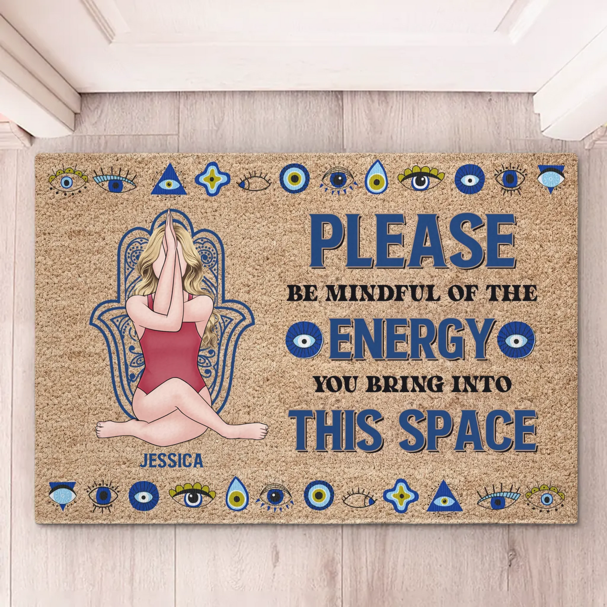 Yoga Is My Therapy - Yoga Personalized Custom Home Decor Decorative Mat - House Warming Gift For Yoga Lovers
