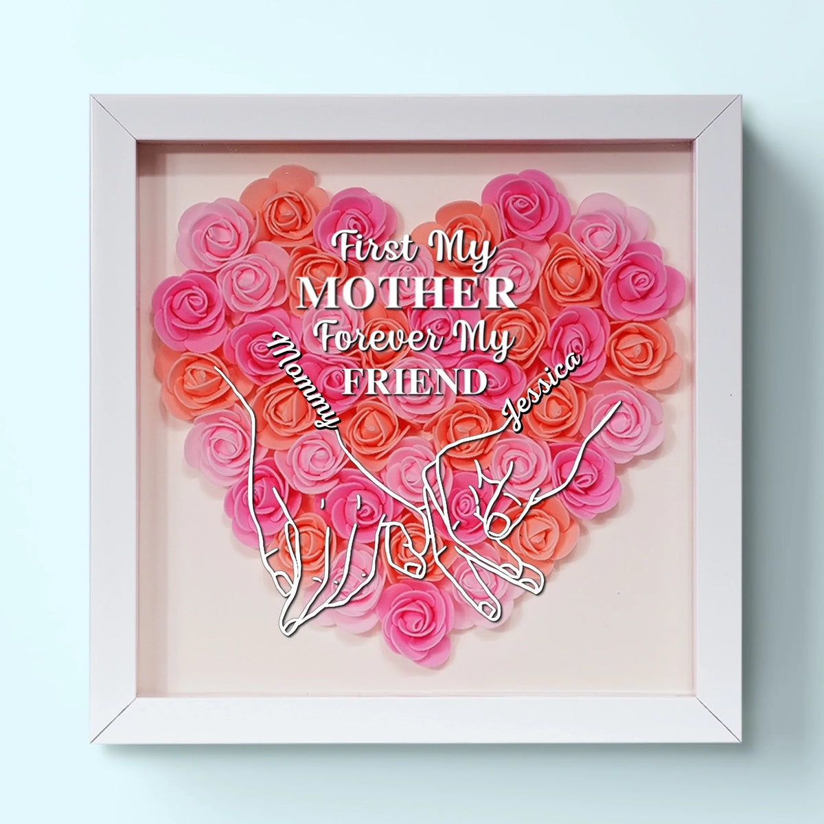 I’ll Always Be Your Little Girl - Family Personalized Custom Flower Shadow Box - Mother's Day, Gift For Mom, Grandma