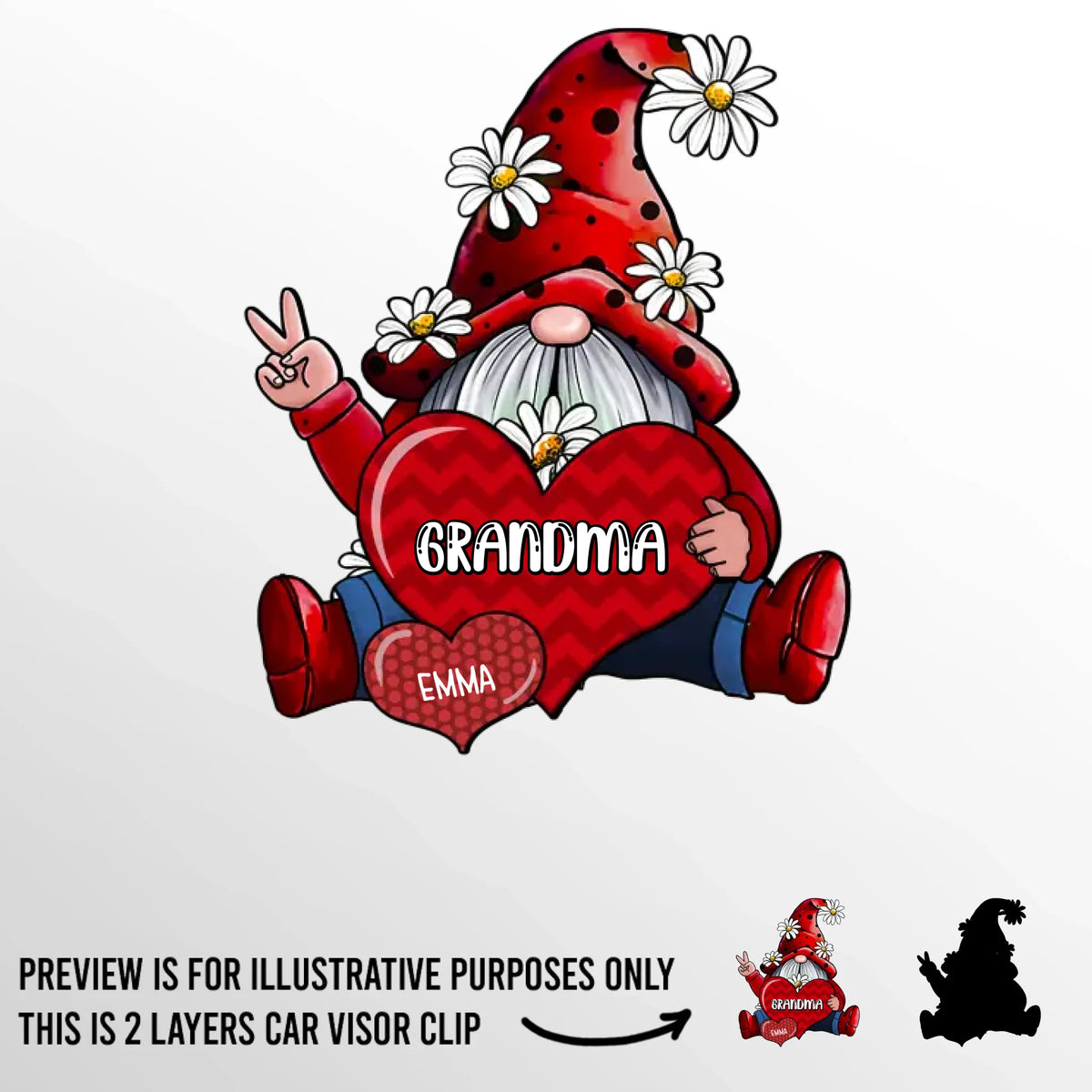 Perfect For The Woman Who Loves Unconditionally - Family Personalized Custom Car Visor Clip - Gift For Mom, Grandma