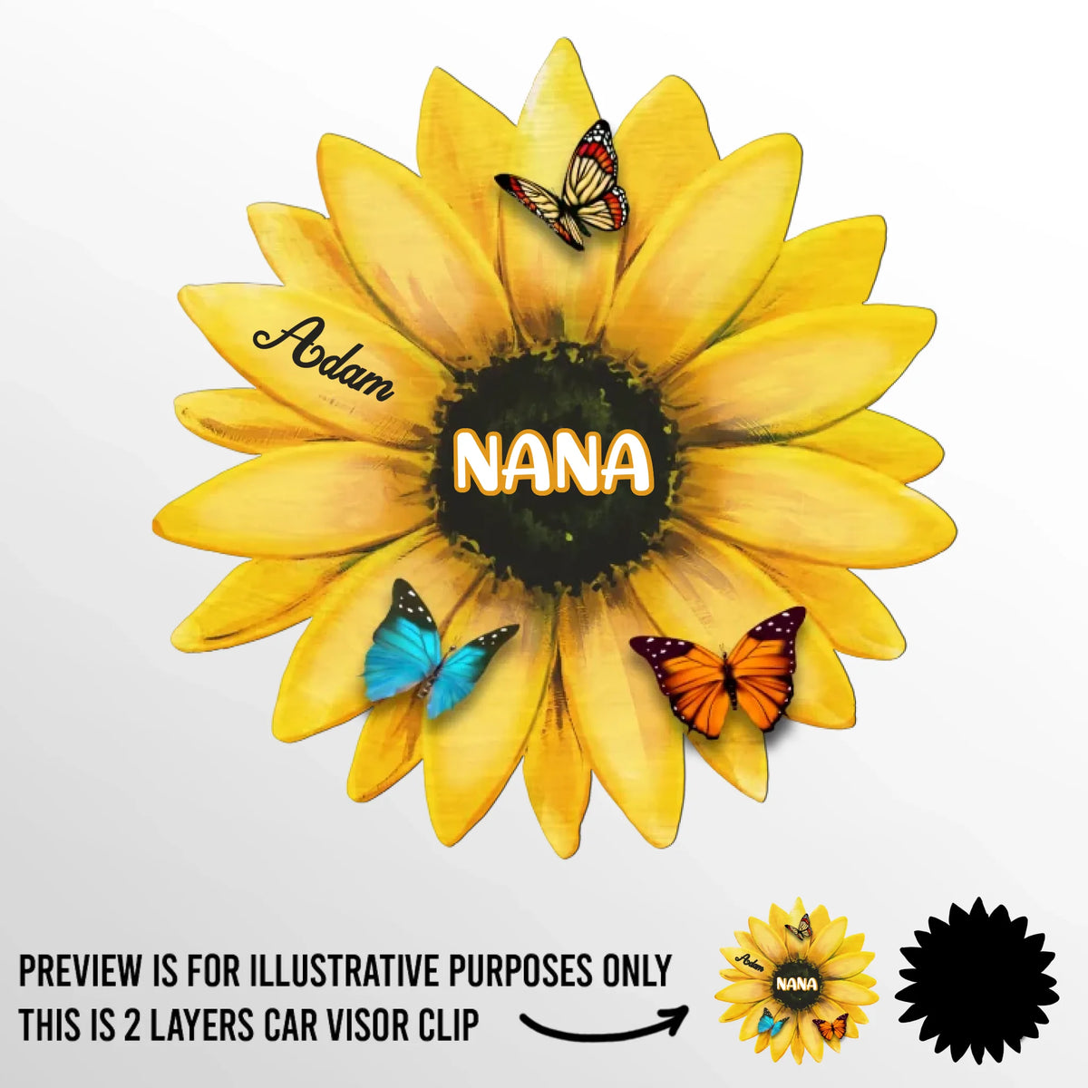 A Heartfelt Gesture To Show How Much They Mean To You - Family Personalized Custom Car Visor Clip - Gift For Mom, Grandma