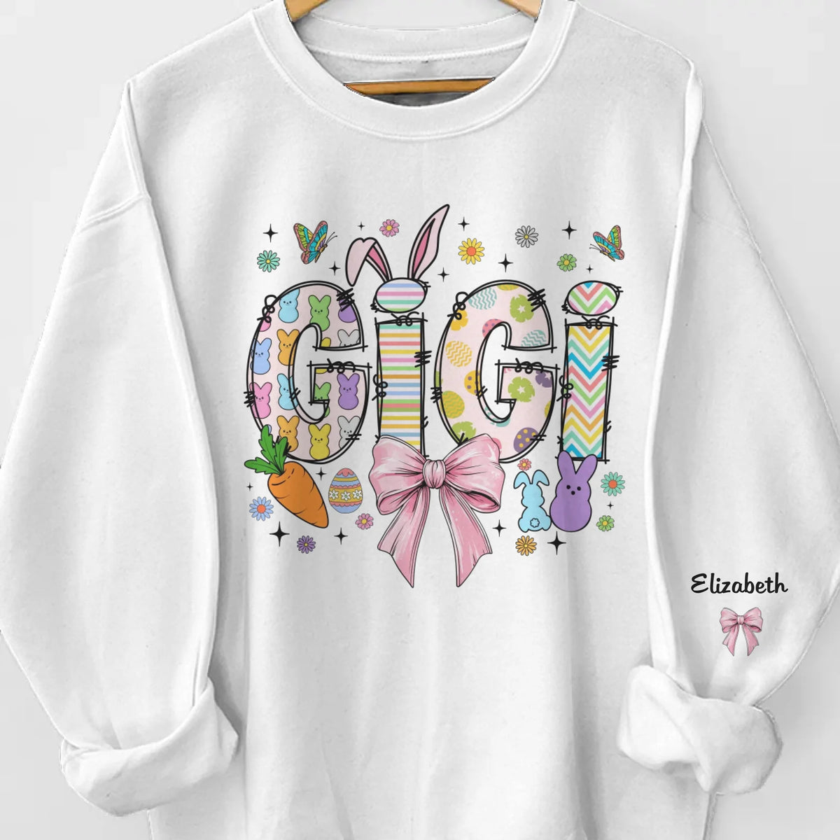 Grandma, The Heart Of Our Family - Family Personalized Custom Unisex Sweatshirt, Hoodie With Design On Sleeve - Gift For Mom, Grandma