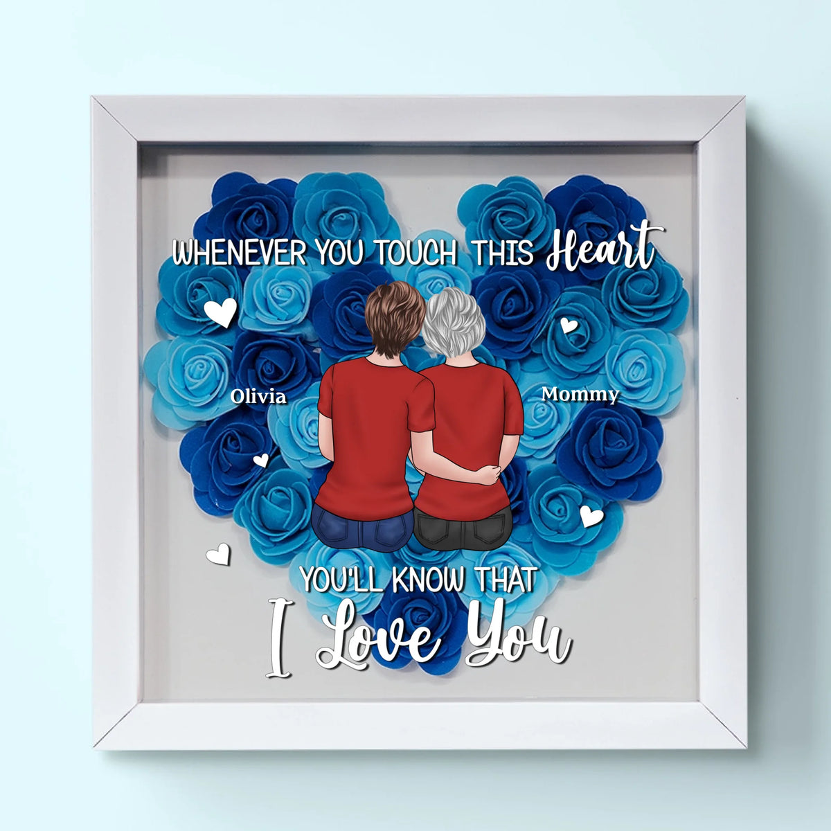 Mom And Daughter Forever - Family Personalized Custom Flower Shadow Box - Mother's Day, Gift For Mom, Grandma