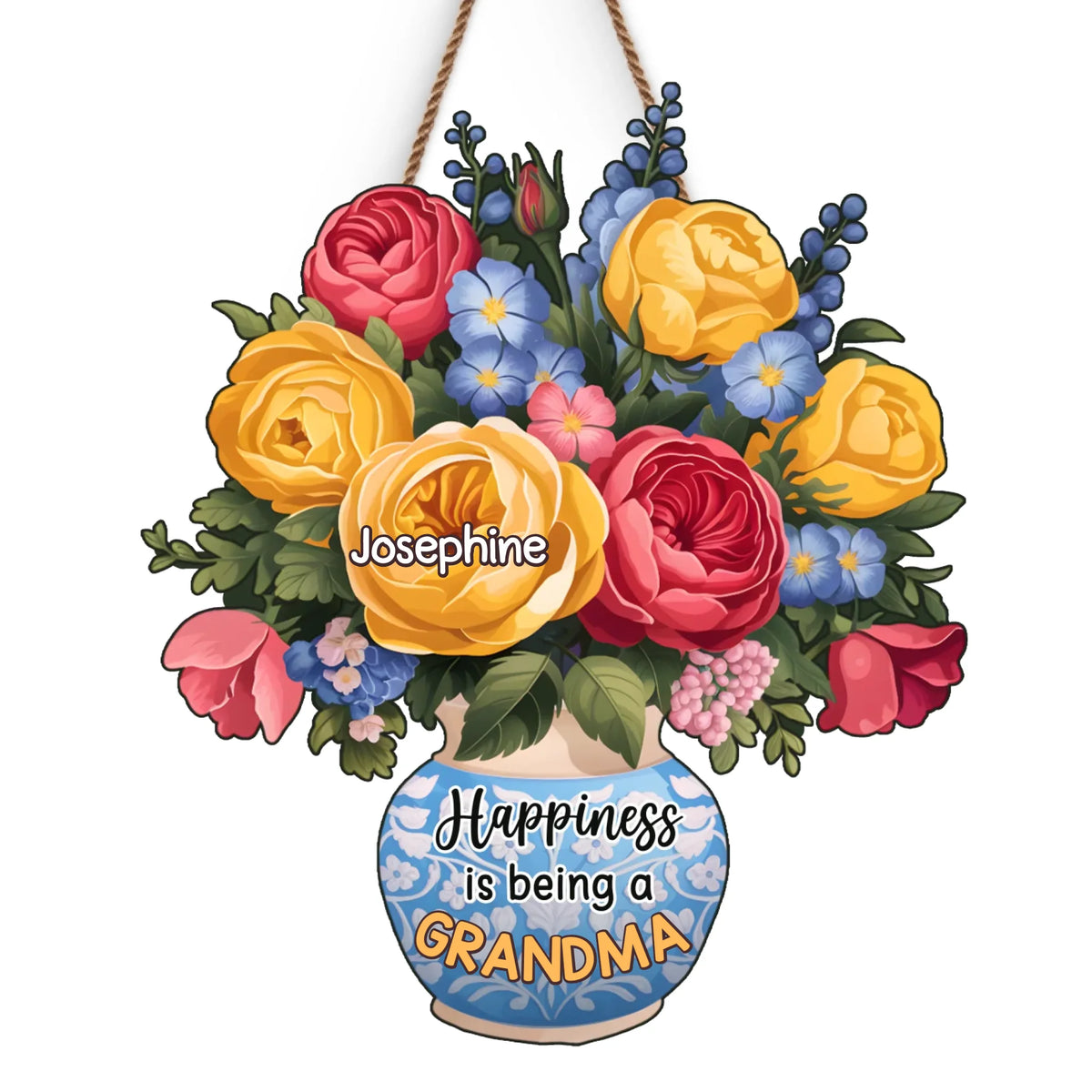 A Thoughtful Gift For The Grandma Who Does It All - Family Personalized Custom Shaped Home Decor Wood Sign - House Warming Gift For Mom, Grandma